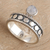 Rainbow moonstone single stone ring, 'Misty Crown' - Sterling Silver and Rainbow Moonstone Single Stone Ring (image 2) thumbail