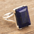 Lapis lazuli single stone ring, 'Deep Breathing' - Indian Lapis Lazuli and Sterling Silver Single Stone Ring