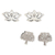 Sterling silver stud earrings, 'Lotus and Tree' (pair) - Floral and Tree Themed Stud Earrings (Pair)