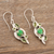 Peridot dangle earrings, 'Green Tea' - Handmade Peridot and Sterling Silver Dangle Earrings