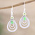 Peridot dangle earrings, 'Radiate in Green' - Handmade Indian Peridot and Sterling Silver Dangle Earrings