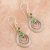 Peridot dangle earrings, 'Radiate in Green' - Handmade Indian Peridot and Sterling Silver Dangle Earrings