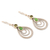 Peridot dangle earrings, 'Radiate in Green' - Handmade Indian Peridot and Sterling Silver Dangle Earrings