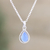 Chalcedony pendant necklace, 'Halo Effect in Blue' - Indian Chalcedony and Sterling Silver Pendant Necklace (image 2) thumbail