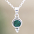 Emerald pendant necklace, 'Air Bubble in Green' - Indian Emerald and Sterling Silver Pendant Necklace (image 2) thumbail