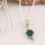 Emerald pendant necklace, 'Air Bubble in Green' - Indian Emerald and Sterling Silver Pendant Necklace (image 2b) thumbail