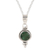 Halskette mit Smaragdanhänger - Halskette mit Anhänger aus indischem Smaragd und Sterlingsilber