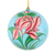 Papier mache ornaments, 'Floral Passion' (set of 4) - Floral Themed Papier Mache Ornaments (Set of 4)