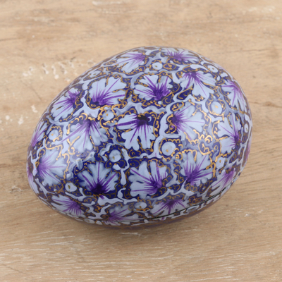 Eierkarton aus Pappmaché, (3 Zoll) - Indien handgemachte lila Blatt Pappmaché-Box (3 Zoll)