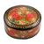 Deko-Box aus Pappmaché und Holz - Ovale dekorative Box aus Pappmaché und Holz mit Blumenmuster