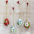 Papier mache ornaments, 'Floral Delight' (set of 4) - Hand-Painted Floral Papier Mache Ornaments (Set of 4)