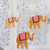 Adornos de madera, (juego de 3) - Adornos de madera de elefante amarillo pintados a mano (juego de 3)