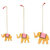 Holzornamente, (3er-Set) - Handbemalte gelbe Elefanten-Holzornamente (3er-Set)
