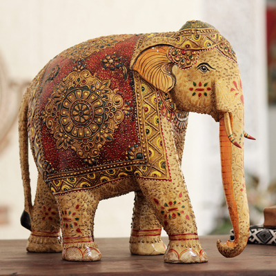 Escultura de madera - Escultura de madera pintada a mano en India