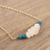 Quartz and rainbow moonstone pendant necklace, 'Sink or Swim' - Blue Quartz and Rainbow Moonstone Pendant Necklace (image 2b) thumbail