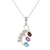 Rhodium-plated multi-gemstone pendant necklace, 'Three of a Kind' - Rhodium-Plated Garnet and Amethyst Pendant Necklace thumbail