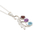 Rhodium-plated multi-gemstone pendant necklace, 'Three of a Kind' - Rhodium-Plated Garnet and Amethyst Pendant Necklace (image 2c) thumbail