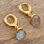 Gold-plated labradorite dangle earrings, 'Feeling Free' - Artisan Crafted Gold-Plated Labradorite Dangle Earrings (image 2b) thumbail