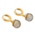 Pendientes colgantes de labradorita bañados en oro - Pendientes colgantes de labradorita con baño de oro hechos a mano artesanalmente