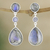 Labradorite dangle earrings, 'Oil Slick' - Handcrafted Sterling Silver and Labradorite Dangle Earrings (image 2) thumbail