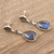 Labradorite dangle earrings, 'Oil Slick' - Handcrafted Sterling Silver and Labradorite Dangle Earrings (image 2c) thumbail