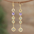 Gold-plated chalcedony and amethyst dangle earrings, 'Once Upon a Time' - Gold-Plated Amethyst and Chalcedony Dangle Earrings (image 2) thumbail