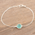 Chalcedony pendant bracelet, 'South Seas' - Handmade Sterling Silver Chalcedony Pendant Bracelet