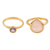 Gold-plated gemstone stacking rings, 'Reminder of You' (pair) - Handmade Gold-Plated Gemstone Stacking Rings (Pair) thumbail
