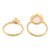Gold-plated gemstone stacking rings, 'Reminder of You' (pair) - Handmade Gold-Plated Gemstone Stacking Rings (Pair) (image 2d) thumbail