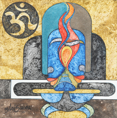 'Jyoti Punj' - Acrylic Painting on Canvas with Om Motif