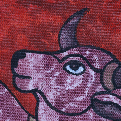 'Bull Power' - Acrylic Painting on Canvas with Bull Motif