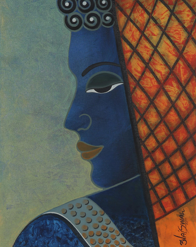 'Peace' - Peace-inspired Signed Original Portrait Painting from India