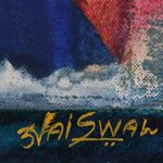 'Radha & Rukhmani' - Hindu-Themed Acrylic Painting