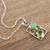 Peridot pendant necklace, 'Sweet Companions' - Hand Crafted Peridot & Green Turquoise Necklace from India