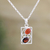 Garnet and carnelian pendant necklace, 'Best Mates in Red' - Handmade Indian Garnet and Carnelian Pendant Necklace