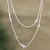 Amethyst and rainbow moonstone station necklace, 'Casual Elegance' - Rainbow Moonstone and Amethyst Station Necklace (image 2) thumbail