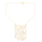 Gold-plated labradorite waterfall necklace, 'Cascade from the Clouds' - Handcrafted Gold-Plated Labradorite Waterfall Necklace