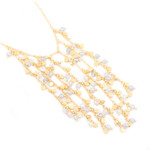 Gold-plated labradorite waterfall necklace, 'Cascade from the Clouds' - Handcrafted Gold-Plated Labradorite Waterfall Necklace