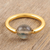 Labradorite single stone ring, 'Return to Saturn in Grey' - Hand Made Gold-Plated Labradorite Single Stone Ring (image 2b) thumbail