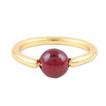 Gold-plated ruby single stone ring, 'Return to Saturn in Red' - Gold-Plated Ruby Single Stone Ring from India