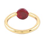 Gold-plated ruby single stone ring, 'Return to Saturn in Red' - Gold-Plated Ruby Single Stone Ring from India