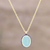 Chalcedony pendant necklace, 'Aqua Bloom' - Handmade Gold-Plated Chalcedony Pendant Necklace (image 2) thumbail