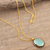 Chalcedony pendant necklace, 'Aqua Bloom' - Handmade Gold-Plated Chalcedony Pendant Necklace (image 2b) thumbail