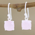 Rose quartz dangle earrings, 'Heaven Sent' - Natural Rose Quartz Earrings from India (image 2) thumbail