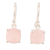 Rose quartz dangle earrings, 'Heaven Sent' - Natural Rose Quartz Earrings from India thumbail