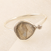 Labradorite cocktail ring, 'Storm Queen' - Artisan Crafted Labradorite Ring