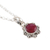 Ruby pendant necklace, 'Gracious Flower' - July Birthstone Ruby Necklace (image 2d) thumbail