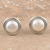 Cultured pearl button earrings, 'Enduring Beauty' - Sterling Silver and Cultured Pearl Earrings (image 2) thumbail
