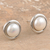 Cultured pearl button earrings, 'Enduring Beauty' - Sterling Silver and Cultured Pearl Earrings (image 2b) thumbail