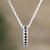 Blue sapphire pendant necklace, 'Circle of Love' - Artisan Crafted Blue Sapphire Rhodium Plated Silver Necklace (image 2) thumbail